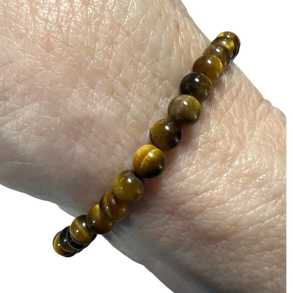 Tiger Eye Natural Stone Stretch Bracelet 3mm Stone Approx